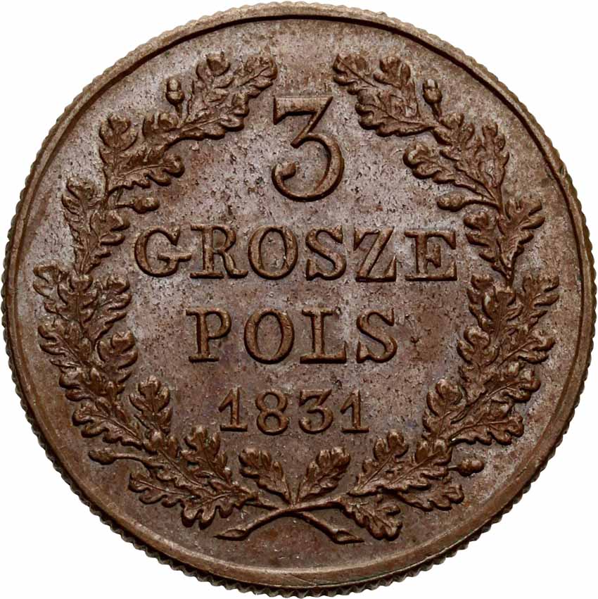 Powstanie Listopadowe. 3 grosze 1831, Warszawa